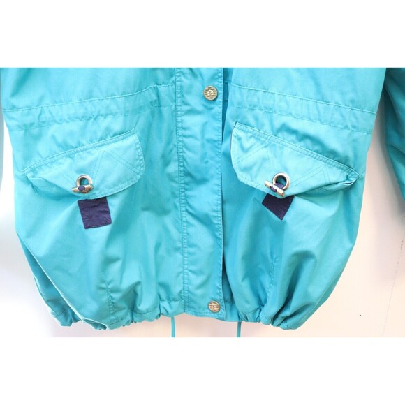 Current Seen Womens Jacket Vintage Retro Blue 80s 90s Size Large Hooded - Picture 3 of 6